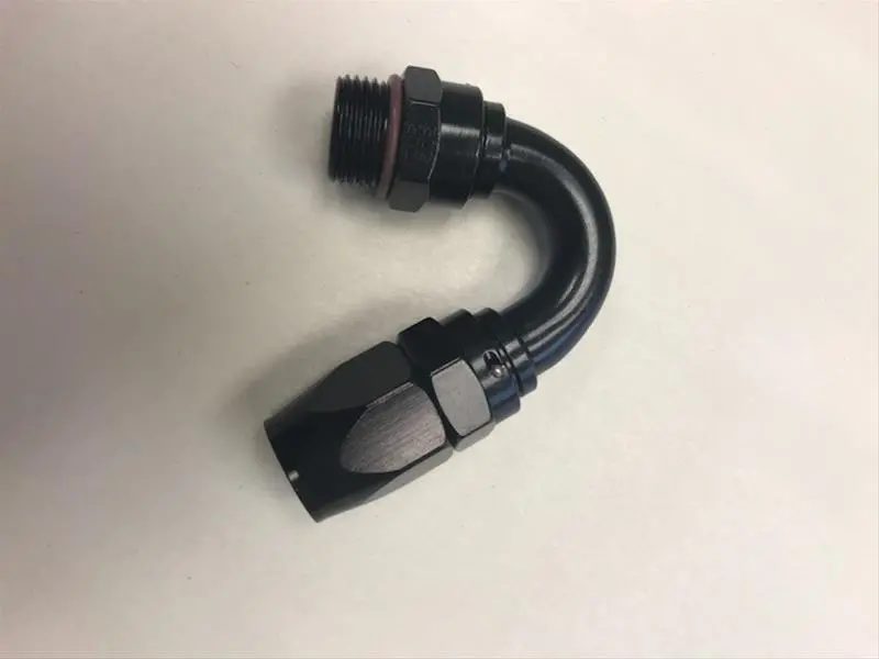 Fragola -12An Male Radiator Fitting With 150° Pro-Flow Hose End – Black Anodized 1