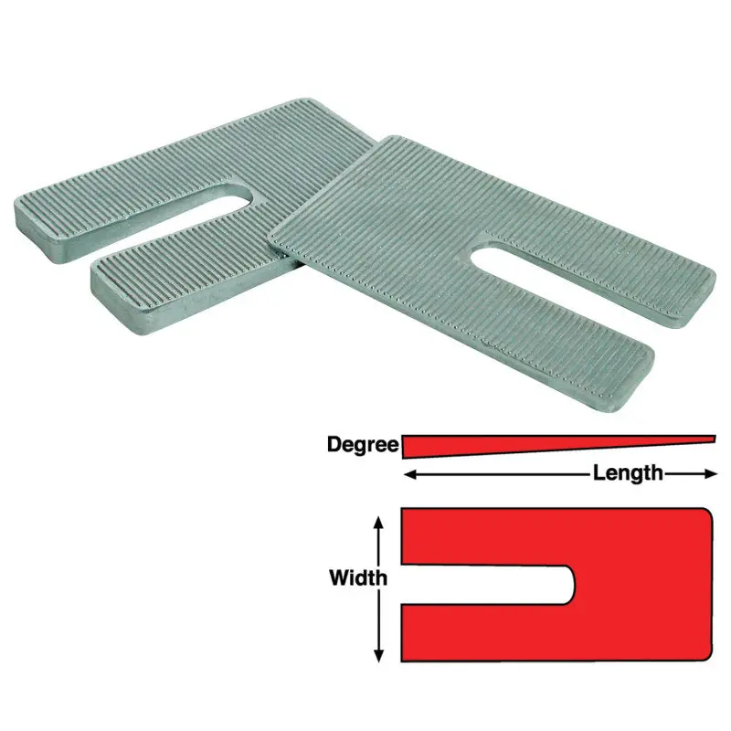 Spc Performance Zinc-Coated Shim Set – 2.5" X 5" X 0.5° Tapered 1