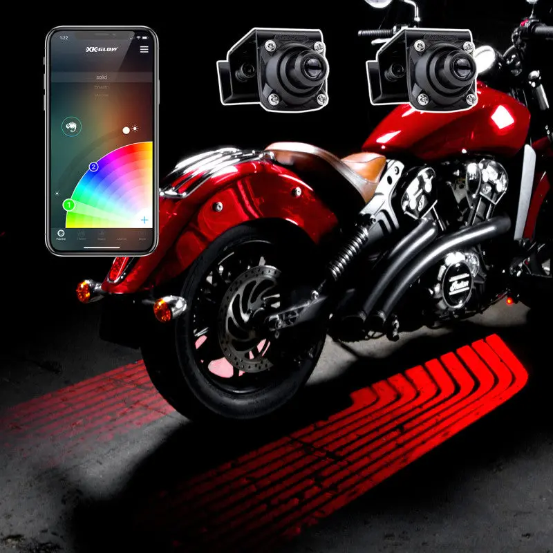 Xk Glow Curb Fx Bluetooth-Controlled Waterproof Led Welcome Lights – Angel Wing Style (2-Piece Set) 1