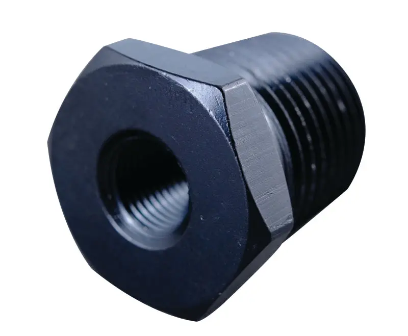 Fragola 1/8″ × 3/8″ Pipe Reducer Bushing – Black Anodized Aluminum 1