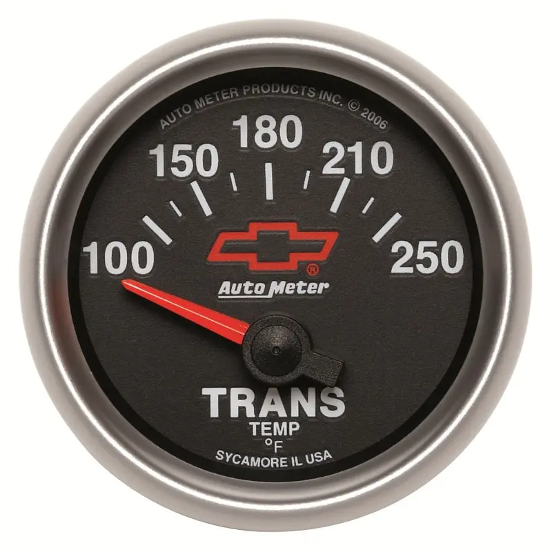 Autometer Black Bowtie Transmission Temp Gauge – 2-1/16" Dial, 100–250°F, Electronic 1